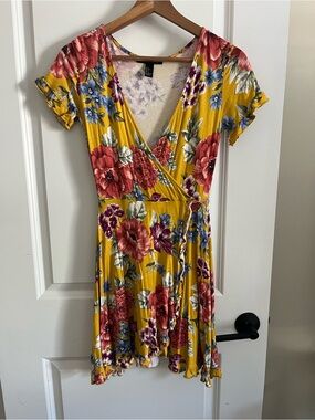 Forever 21 Floral Yellow Dress sz S